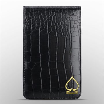 Crocodile Pattern Leather Scorecard & Yardage Book Holder - CraftsmanGolf